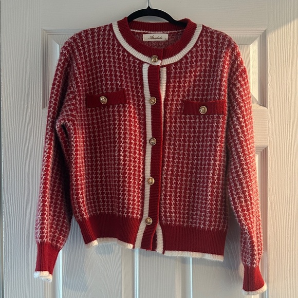 Sweaters - Red and White Women's Sweater